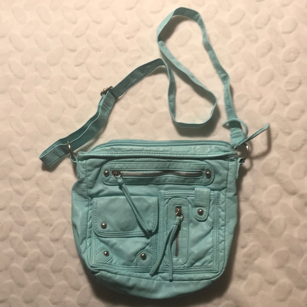 Blue cross body purse
